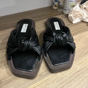 Jimmy Choo Tropica knotted leather Flat Sandals- Size 41